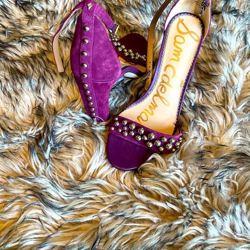 Sam Elderman purple studded sandals